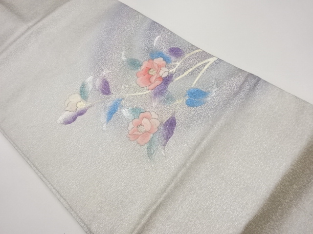 JAPANESE KIMONO / BRANCH / FLOWER PATTERN EMBROIDERY NAGOYA OBI